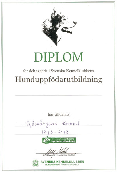 DIPLOM SKK:s Uppfödarutbildning 2010-2012